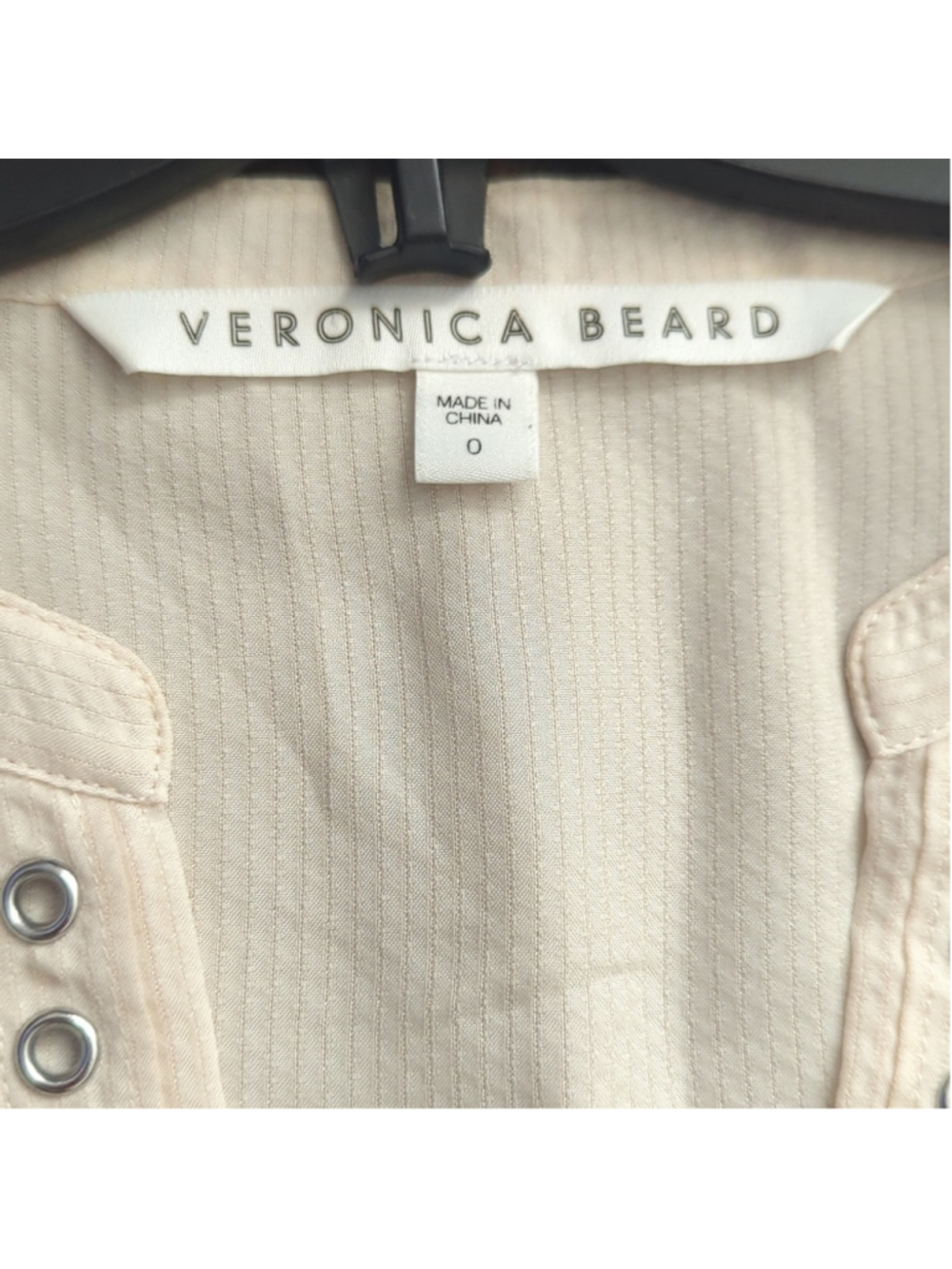 Veronica Beard Cream Top with Grommet Detailing - Picture 10 of 11